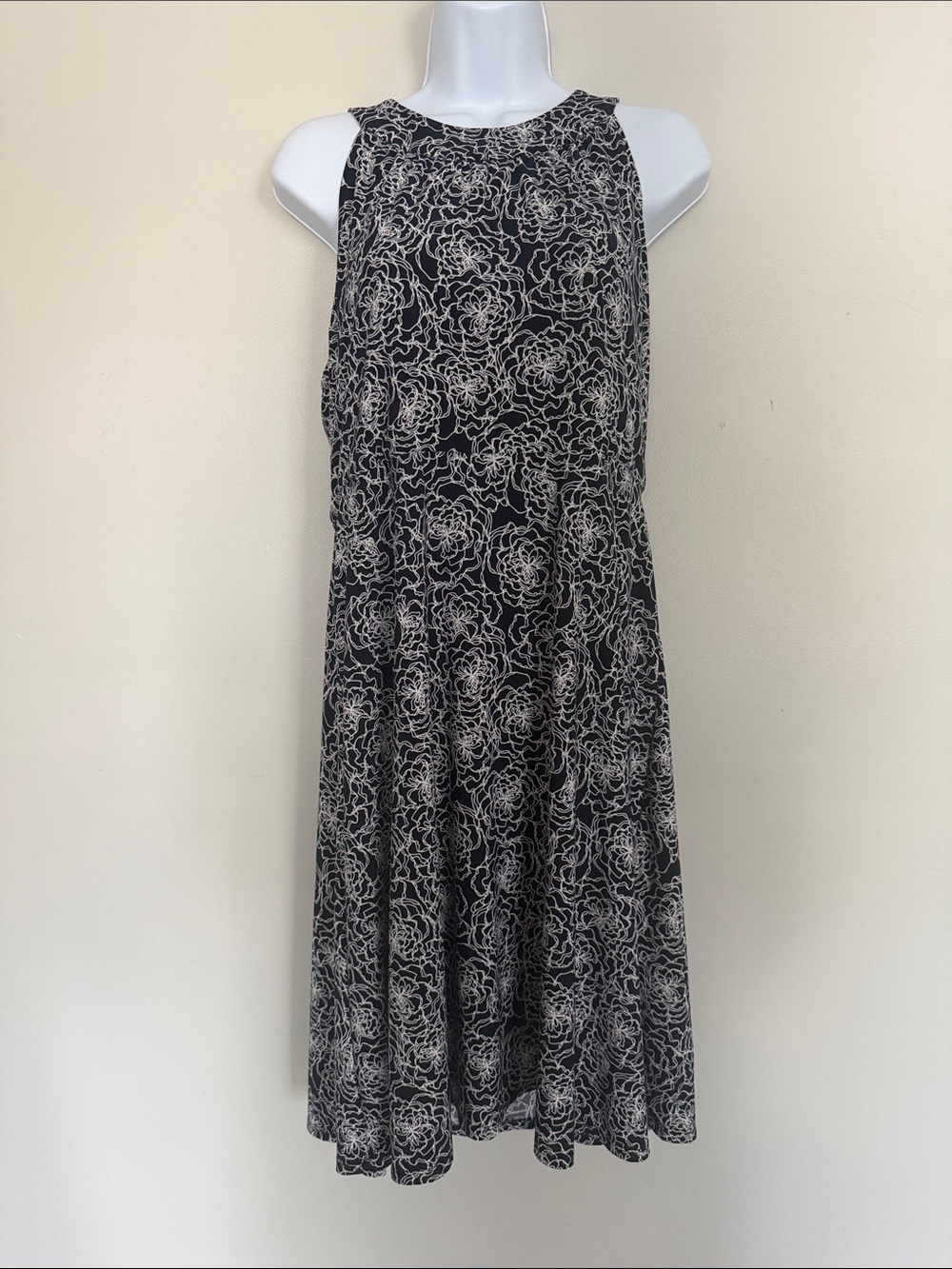 Tommy Hilfiger Blue Midi Skirt with White Floral Print